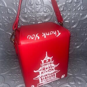 Chinese Takeout 🥡 Red Box-Shaped Women's Bag